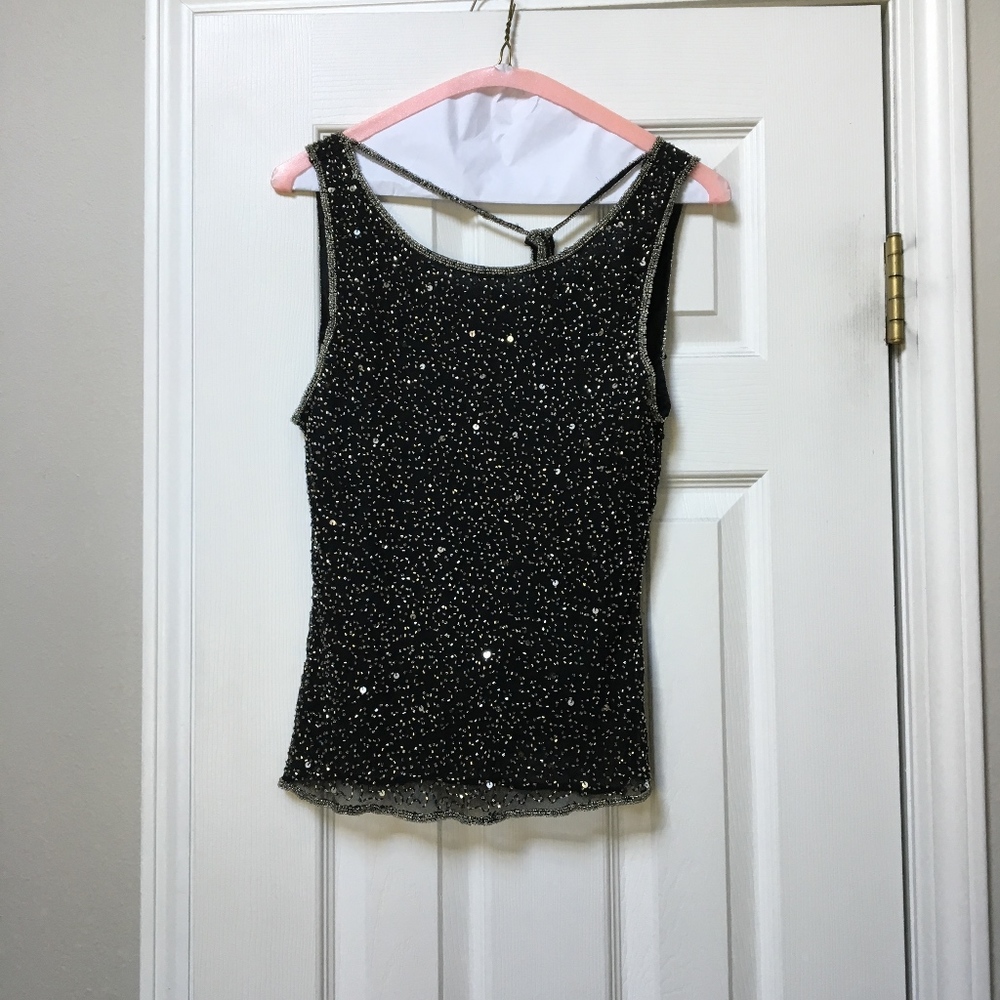 Stenay Formal Black Embellished Tank
